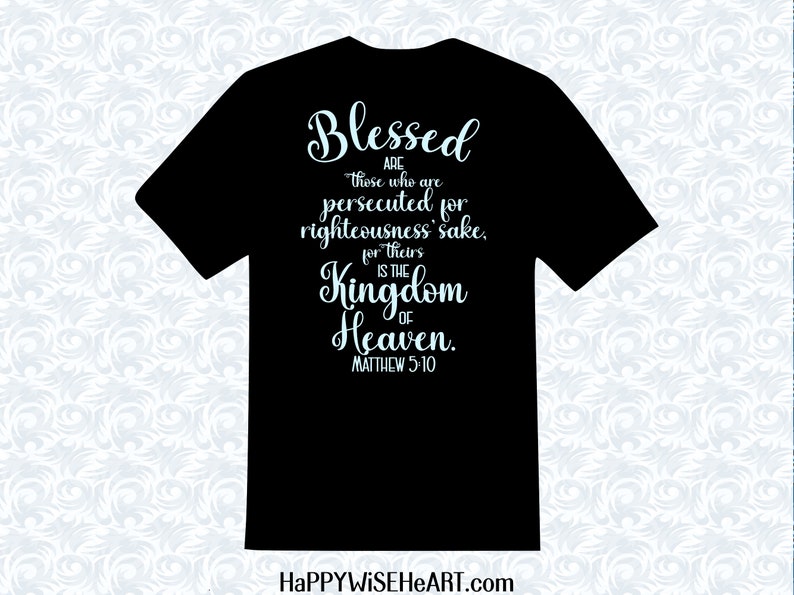 Matthew 5:10 Blessed are those Persecuted Bible Verse SVG with commercial license, Printable Christian Art Gift, Cut File, Vector Graphics image 7