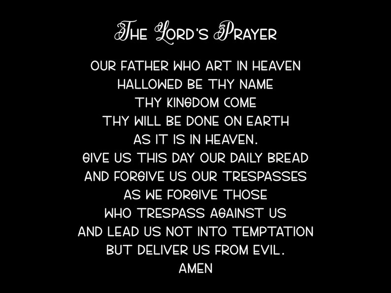 The Lord's Prayer Our Father Who Art in Heaven SVG With Etsy