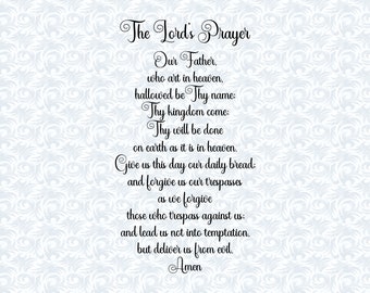 The Lord's Prayer SVG: Christian Nursery Wall Decor (Commercial License)