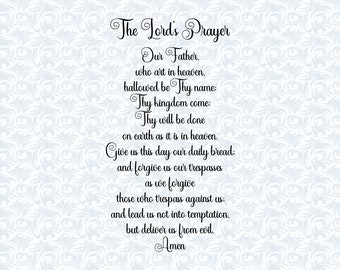 The Lord's Prayer Our Father Prayer SVG with commercial license, Christian Art Gift, Home Nursery Wall Decor, Cut File, Vector Graphics