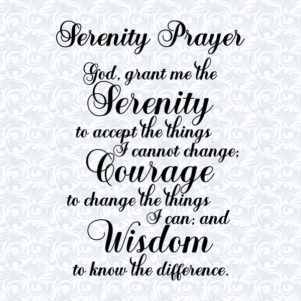 Serenity Prayer God Grant Me SVG with commercial license, Christian Art Gift, Home Nursery Wall Decor, Cut File, Vector Graphics