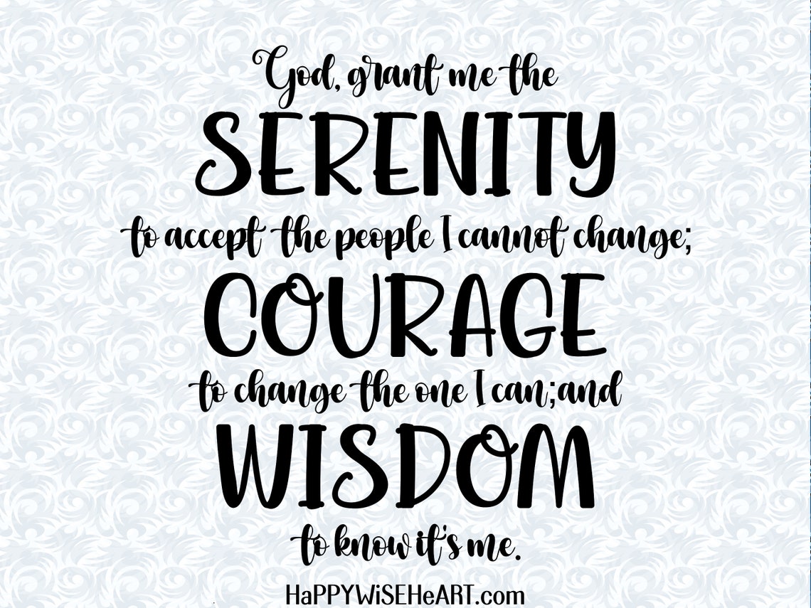 serenity prayer printable art digital file vector graphics