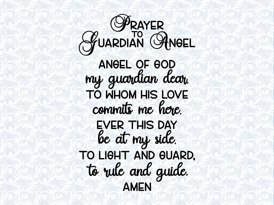 Prayer to Guardian Angel Prayers and Blessings SVG With Commercial