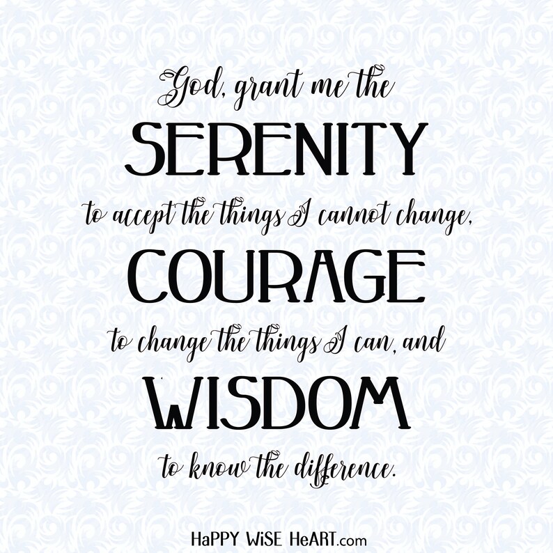 serenity prayer printable art digital file vector graphics