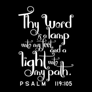 Psalm 119:105 KJV Thy Word is A Lamp Bible Verse SVG With Commercial ...
