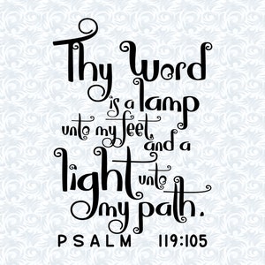 Psalm 119:105 KJV Thy Word is A Lamp Bible Verse SVG With Commercial ...