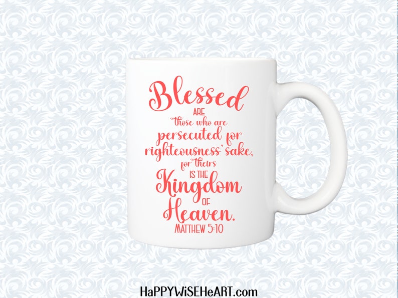 Matthew 5:10 Blessed are those Persecuted Bible Verse SVG with commercial license, Printable Christian Art Gift, Cut File, Vector Graphics image 9