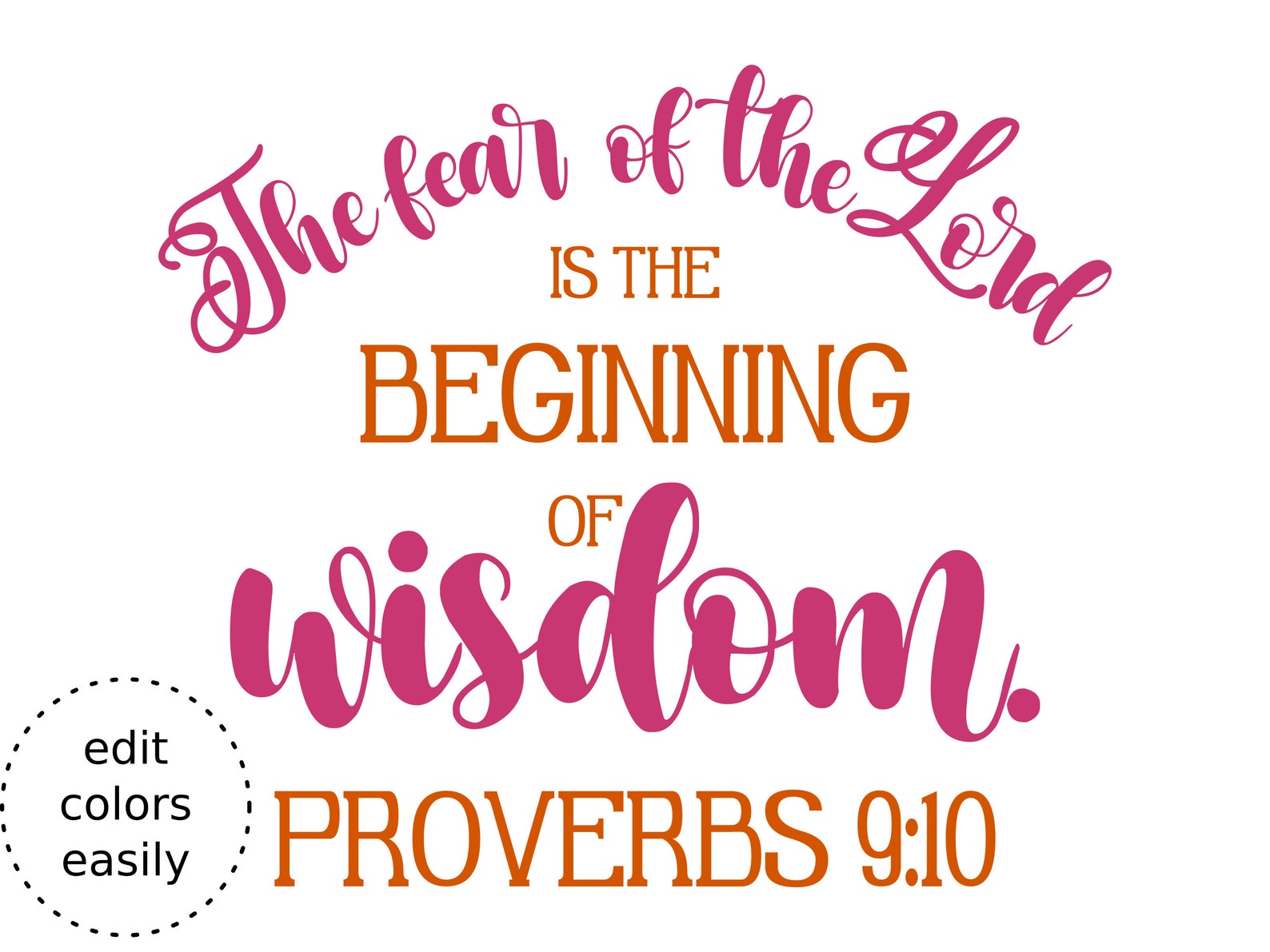 Proverbs 9:10 the Beginning of Wisdom Bible Verse SVG With Commercial ...