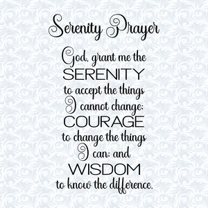 God schenk mij... Serenity Prayer SVG met commerciële licentie, Christian Art Gift, Home Nursery Wall Decor, Cut File, Vector Graphics