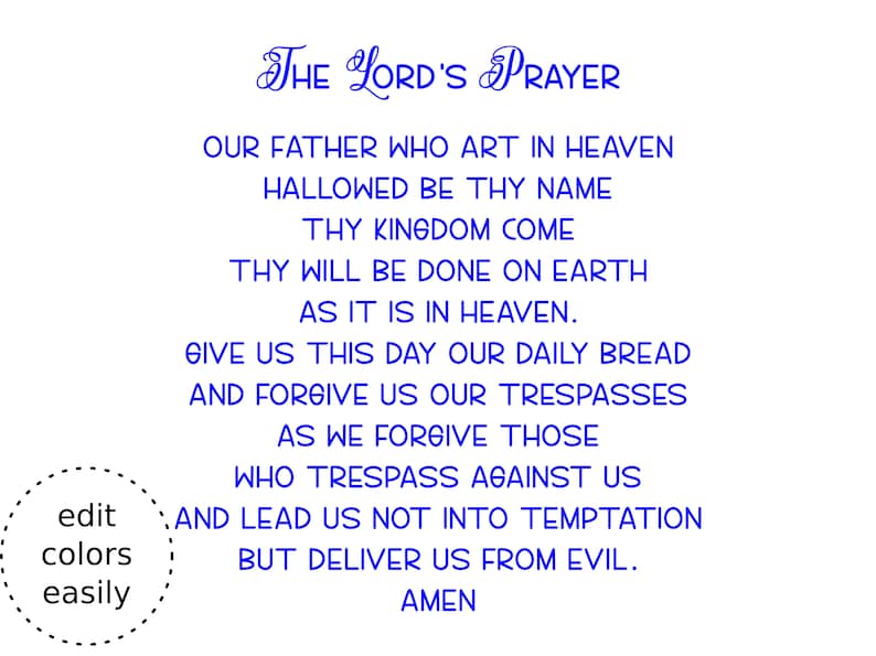 The Lord's Prayer Our Father Who Art in Heaven SVG With - Etsy