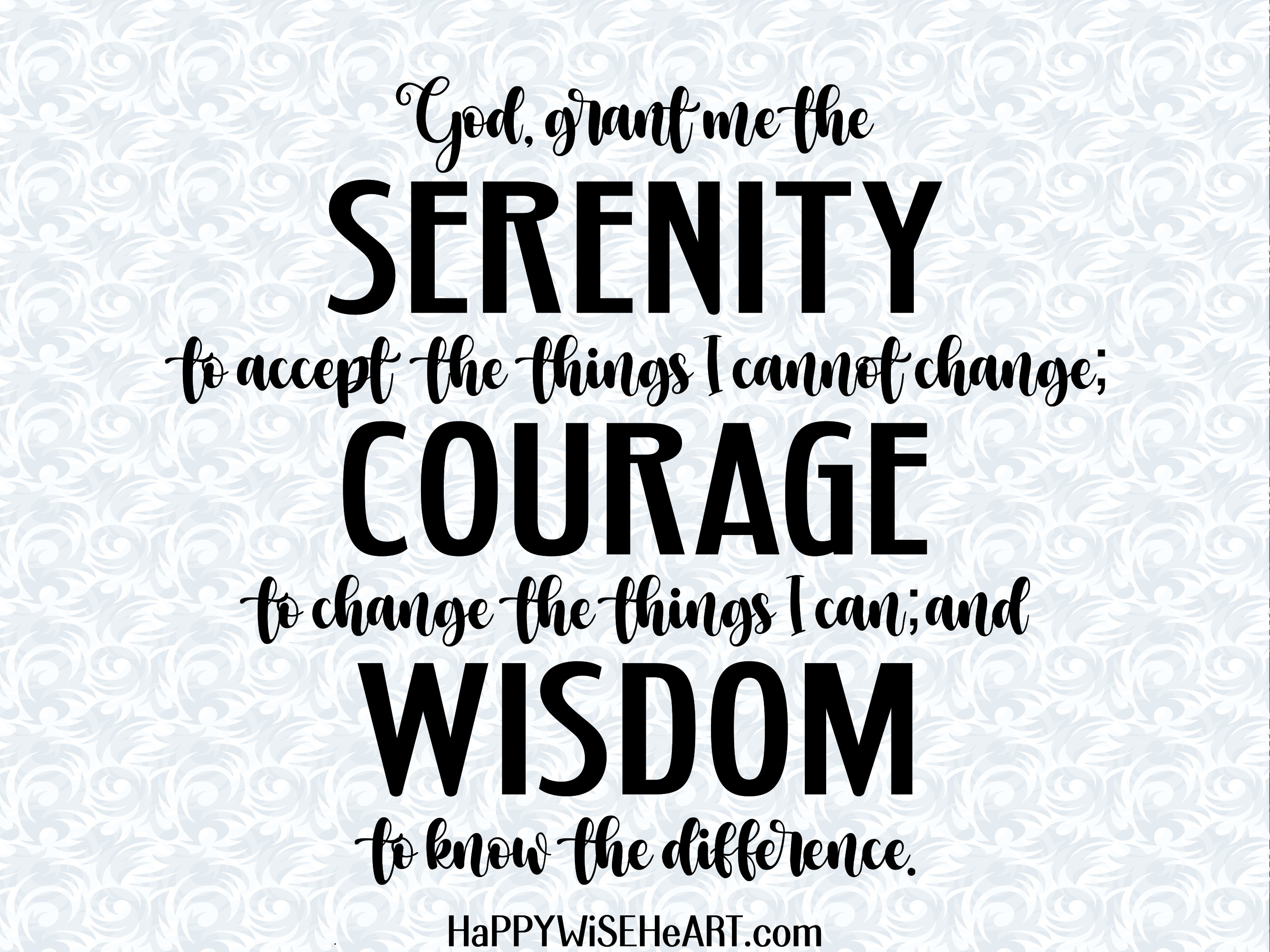 serenity prayer printable art digital file vector graphics etsy