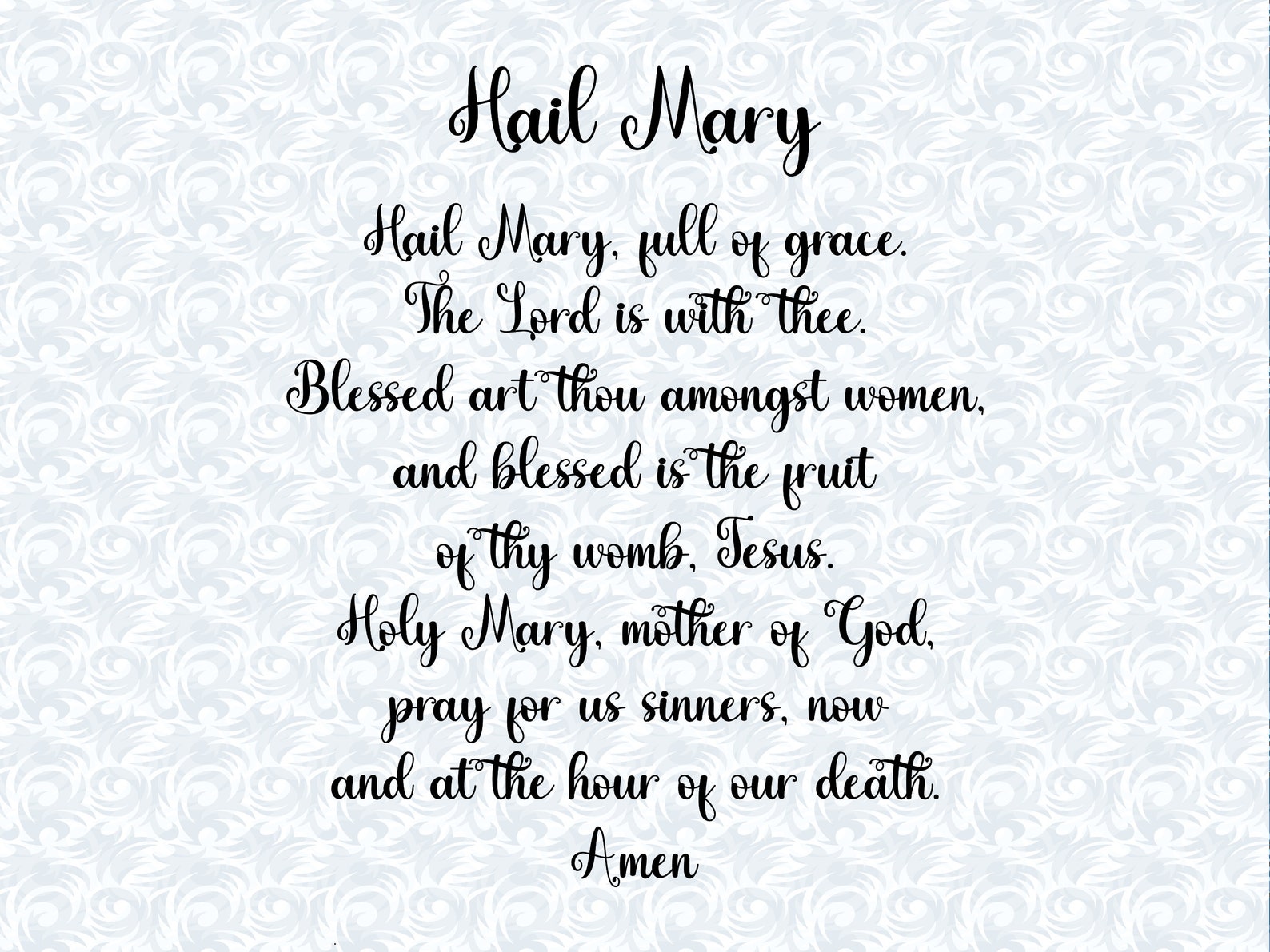 Hail Mary Full of Grace SVG With Commercial License Christian Etsy