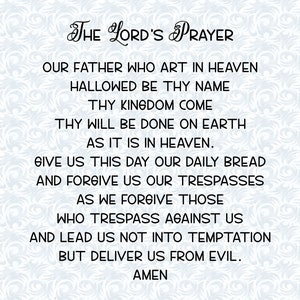 The Lord&#39;s Prayer Our Father Who Art In Heaven SVG with Commercial License, Christian Art Gift, Home Decor. Cut File, Vector Graphics