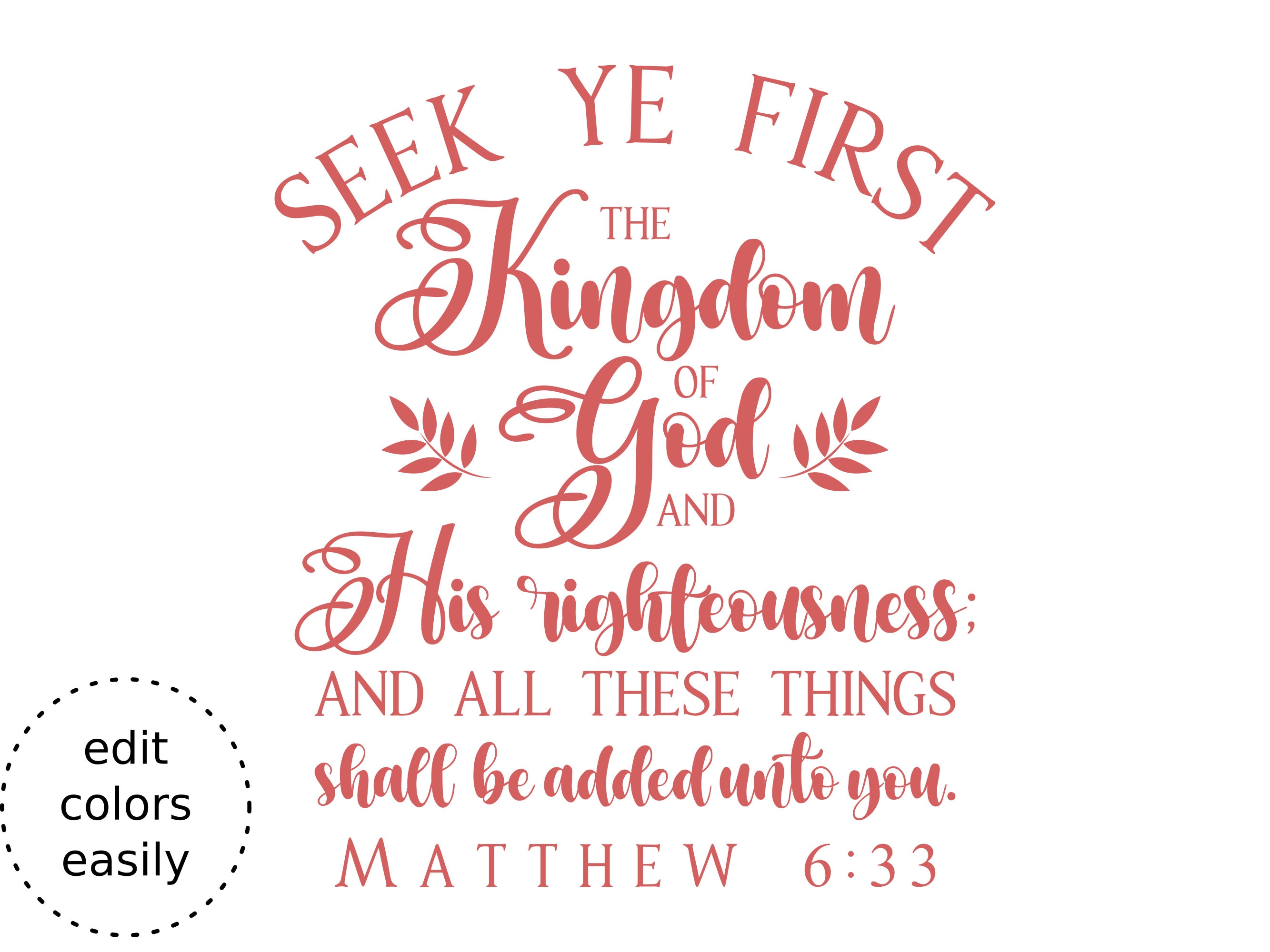 6:33 Matthew and - First Kingdom His the Wall 16:33 Verse Seek But 