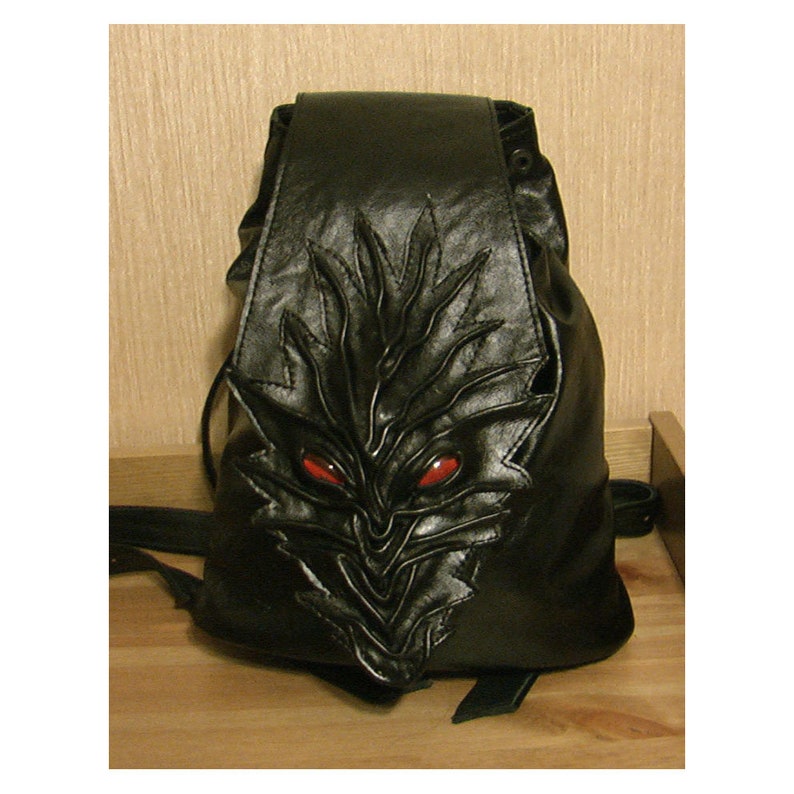 Black Dragon Backpack / Black Dragon Mask/ Gothic Etsy