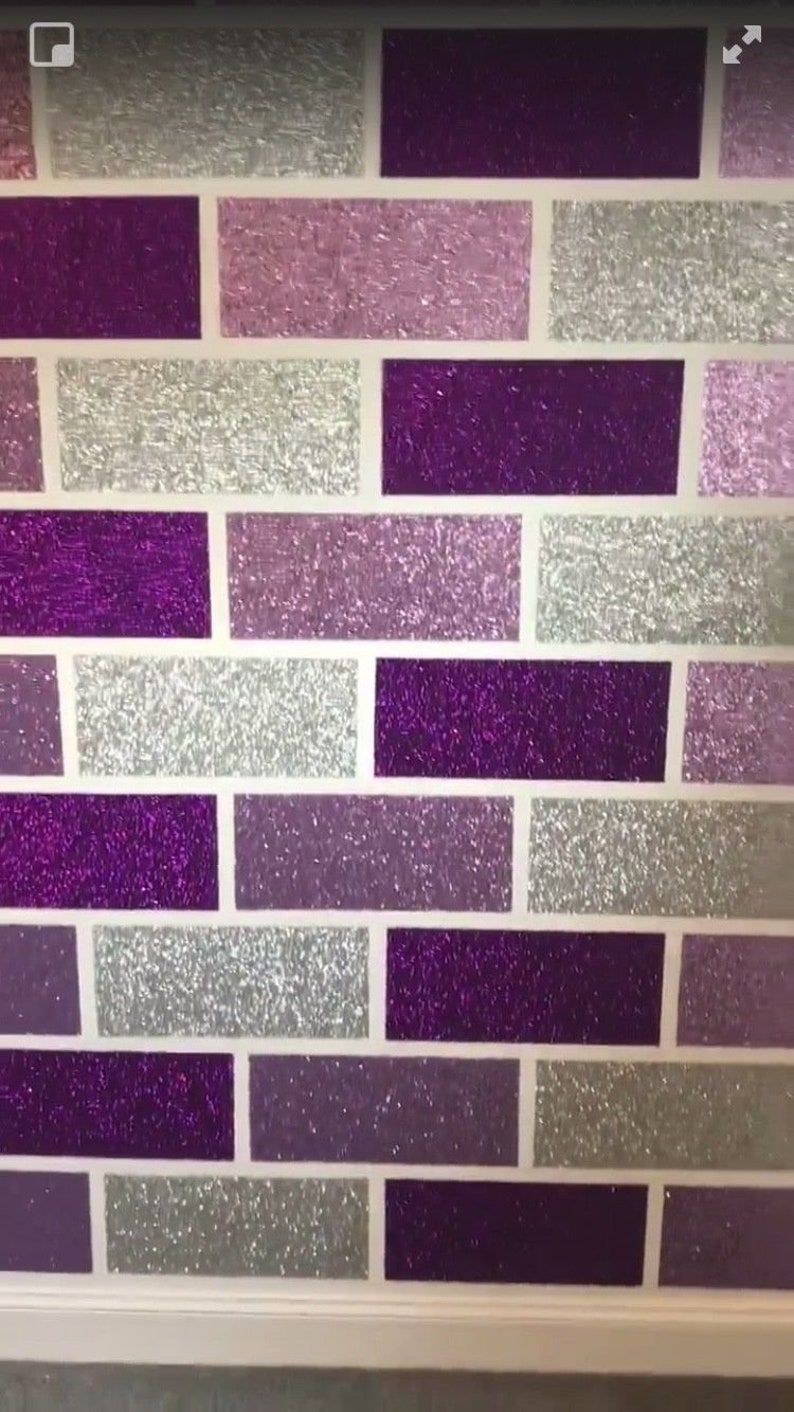 Glitter brick self adhesive wall tiles. Glitter wall murals. Etsy