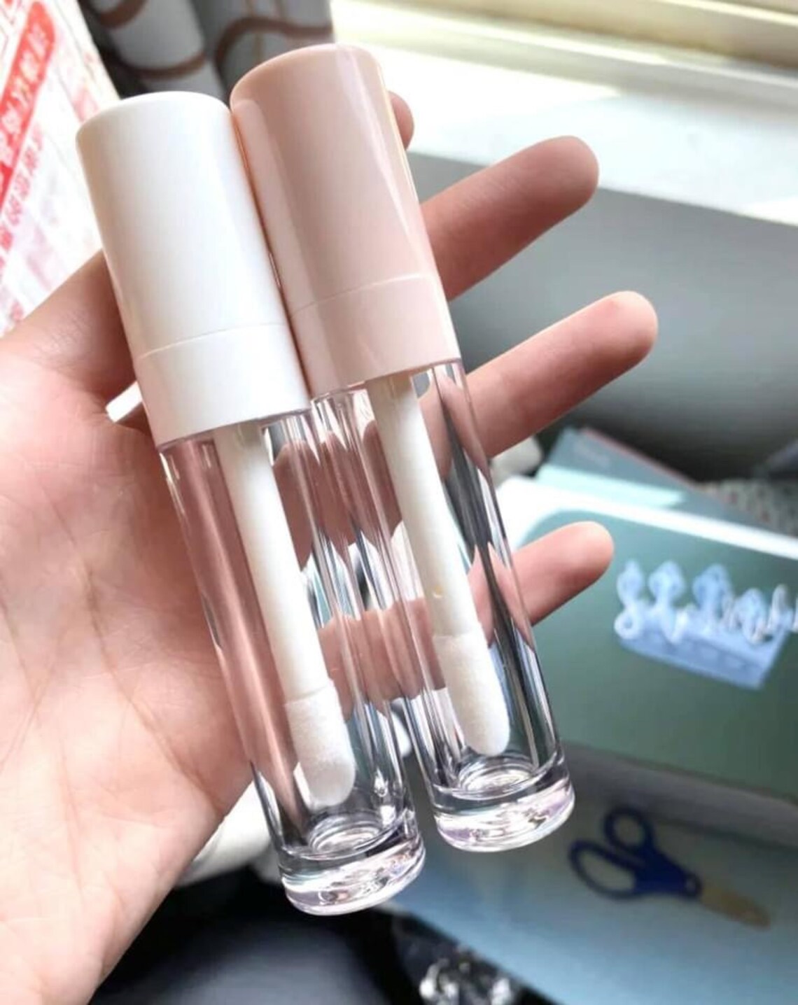 8ml Pink Empty Lip Gloss Wand Tubes Wholesale Big Brush Etsy