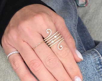 Sterling Silver, Statement Ring, Cubic Zirconia Stones, Sebebo Jewelry, Gold Plated Ring