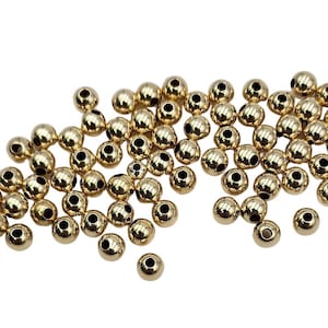 14kt Gold Filled 4mm Beads, Round Seamless, Made in USA, Spacer Beads for Jewelry Making