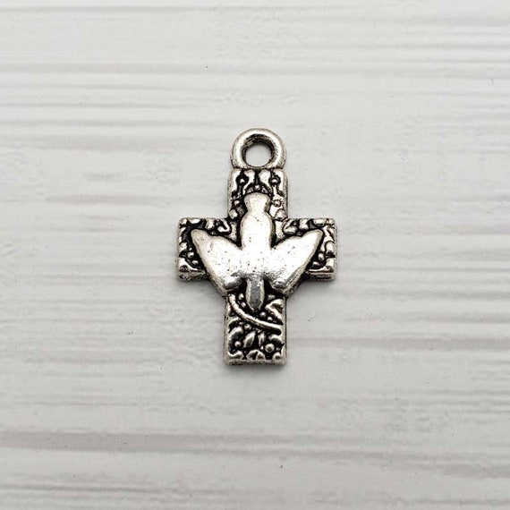 Holy Spirit Pendant Dove Charm Dove Pendant Cross Pendant - Etsy