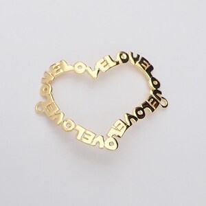 Heart Love Curved Pendant for Bracelet, Open Heart Pendant, Love Heart Pendant, Sebebo Jewelry Supply Pendants, Pendants, Jewelry Parts
