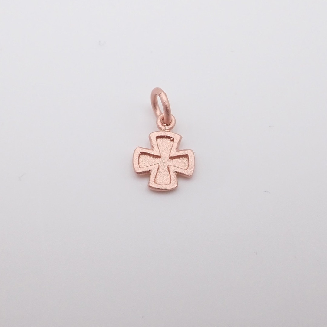 Rose Gold Plated Cross Pattée Pendant: 925 Silver Charm (10x8 Mm) - Etsy