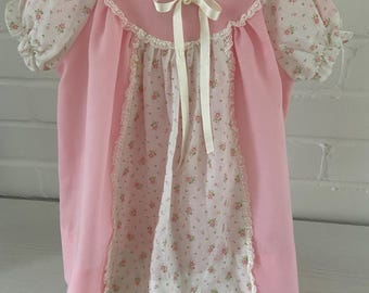 Baby Girl Size 6-12 Months Pink And White Short Sleeve Spring Summer Easter Dress