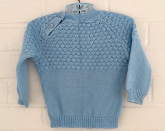Infant Baby Boy Light Blue Spring Easter Pullover Vintage Classic Sweater Size 1-2 Years