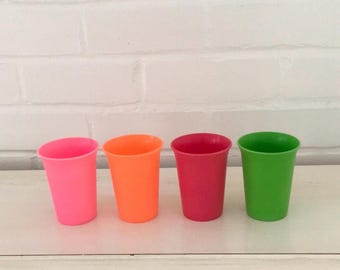Baby Toddler Kids Bright Colored Small Plastic Tupperware Summer Outdoor Picnic Beach Pool Shatter Proof Unbreakable Safe Drinking Glasses