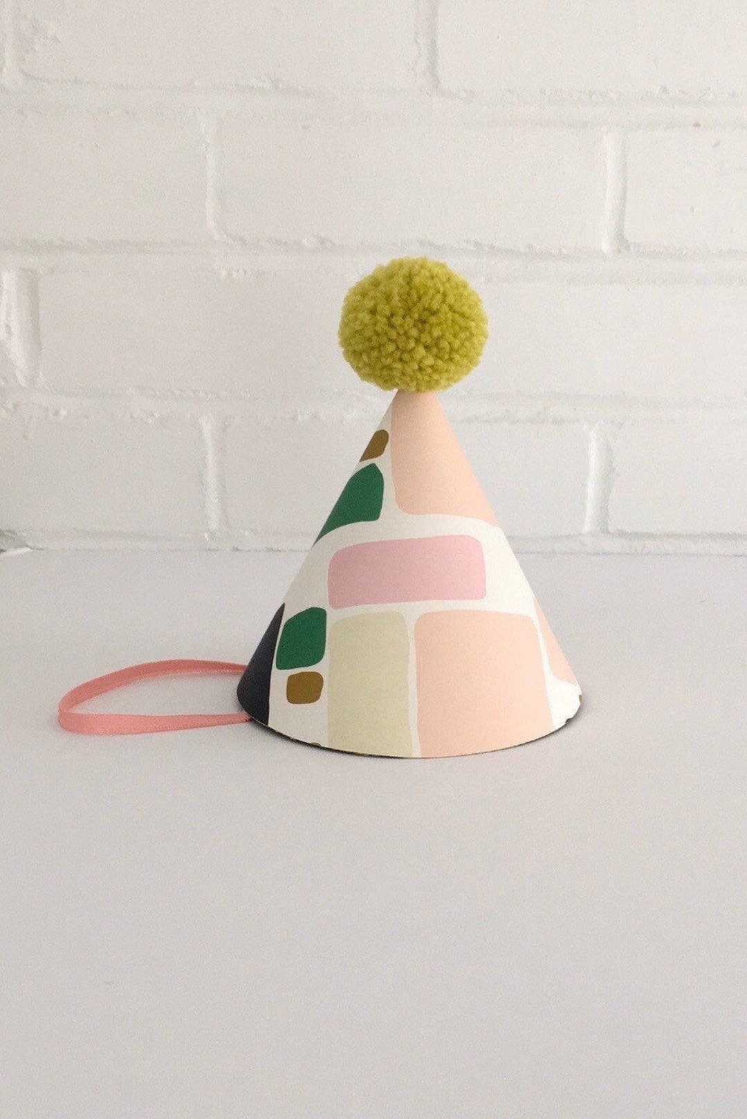 Whimsical Party Hat Pink and Green Hat Paper Party Hat Cute Etsy