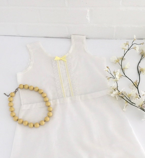 girls vintage slip dress, white slip, white dress… - image 3