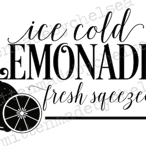 Ice Cold Lemonade SVG DXF PDF Digital Cut File