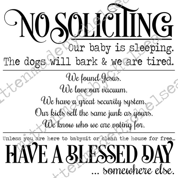 No Soliciting Svg Pdf Dxf Digital Cut File Etsy No Soliciting Svg Pdf Dxf Digital Cut File Etsy