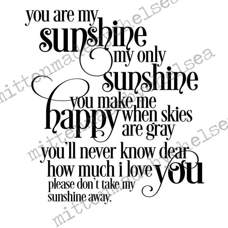 Download You Are My Sunshine SVG DXF PDF Digital Cut File | Etsy