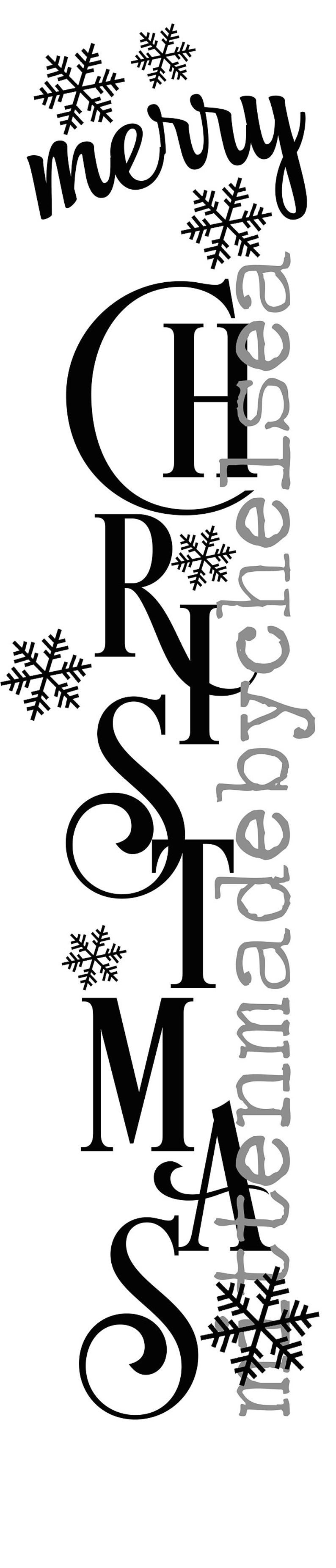 Vertical Merry Christmas SVG PDF DXF  Etsy