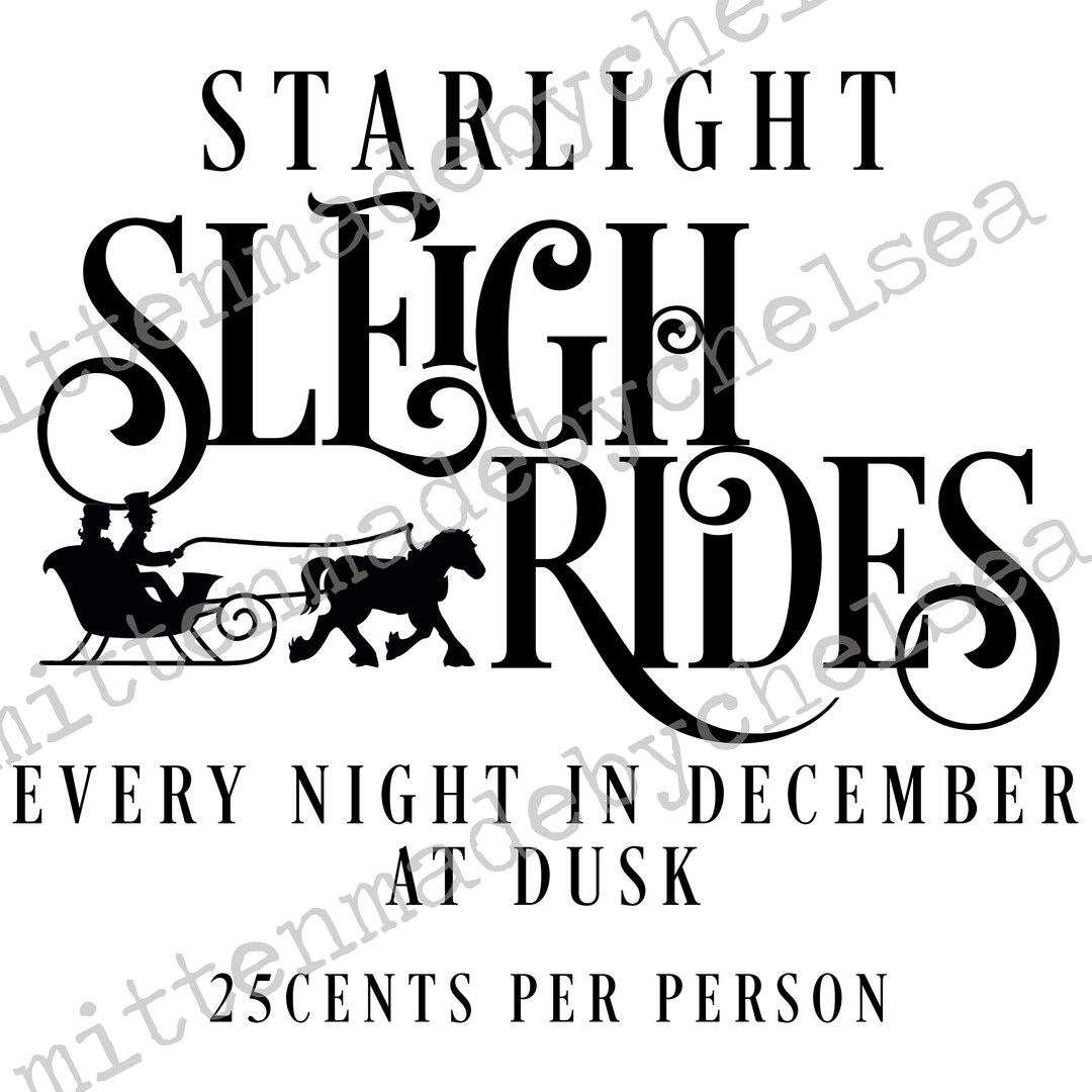 Sleigh Rides SVG PDF DXF Digital Cut File Etsy