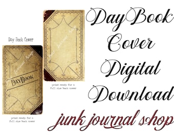 Vintage DayBook Cover Digital Download ONLY!, Junk Journal ephemera, Junk journal covers, Junk journal kits
