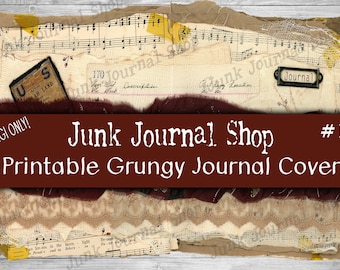 Printable/ Digital- 2 Grungy/Raggedy Journal Page/Cover/Ephemera, Vintage Ephemera, Junk Journal Shop