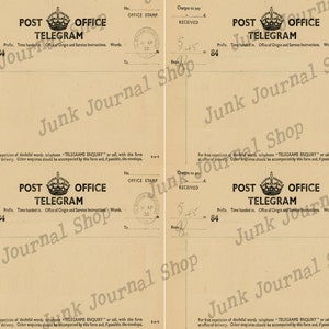 Christmas Telegram Postcards, DIGITAL download only, Junk Journal Christmas Cards image 6
