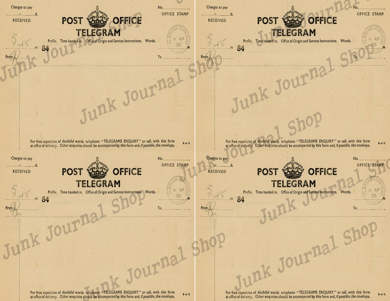 Christmas Telegram Postcards, DIGITAL download only, Junk Journal Christmas Cards image 6