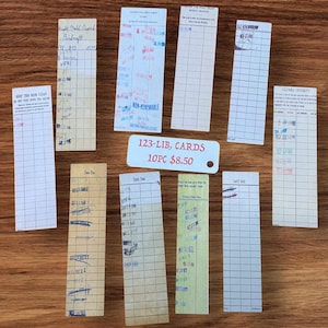 Vintage bibliotheek, ephemera, 10 st - berkenhout 1/16&quot; lasergesneden door Junk Journal Shop