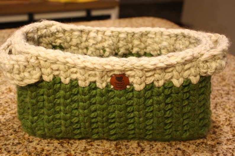 Beautiful Sturdy Farmhouse Crochet Basket Medium Crochet Etsy