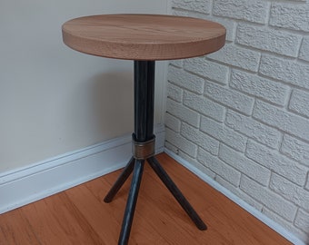 Hand forged, modern / contemporary 3-leg chair side table