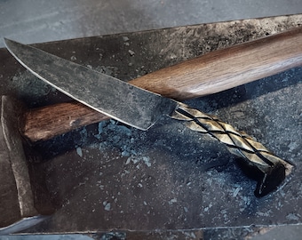hand forged railroad spike knife