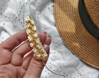 Spikelet of wheat brooch, Ukraine wheat pin, Boho floral jewelry