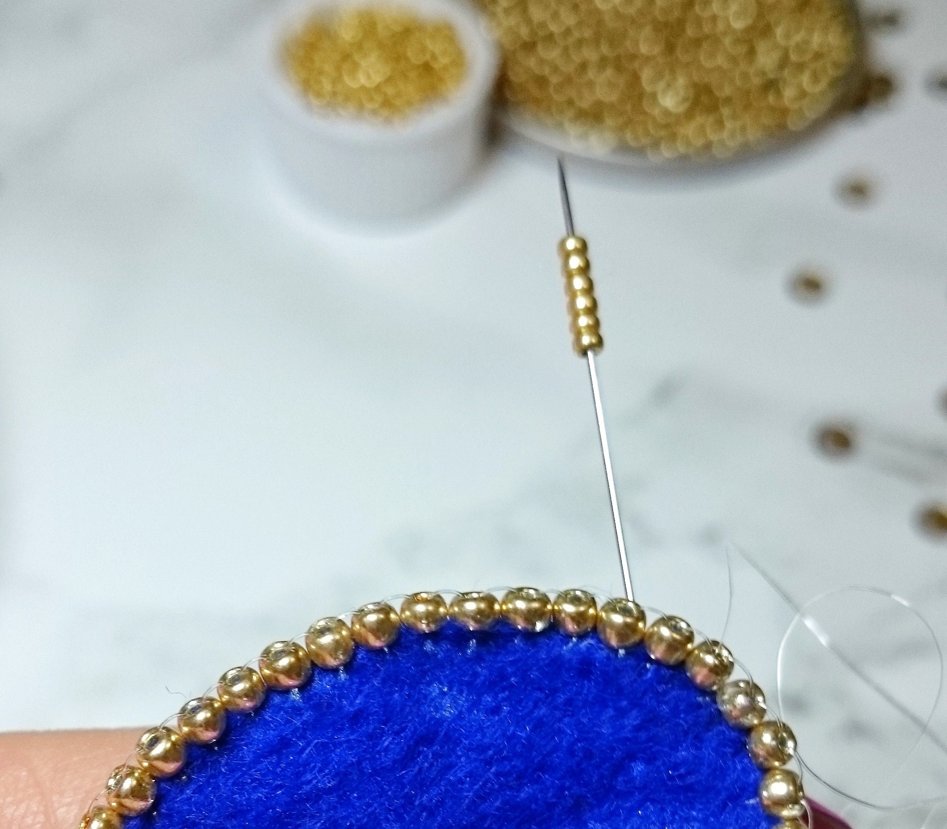 Looped Beaded Edge Tutorial DIY for Beaded Brooch Edging How Etsy