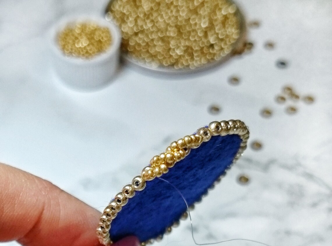 Looped Beaded Edge Tutorial DIY for Beaded Brooch Edging How Etsy