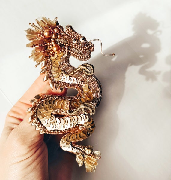Chinese dragon brooch deals