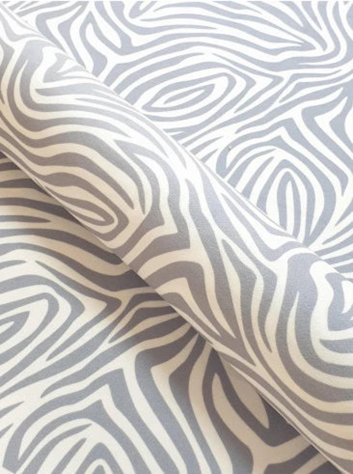 Grey Zebra Animal Upholstery Home Decor Furnishing Velvet Etsy Denmark
