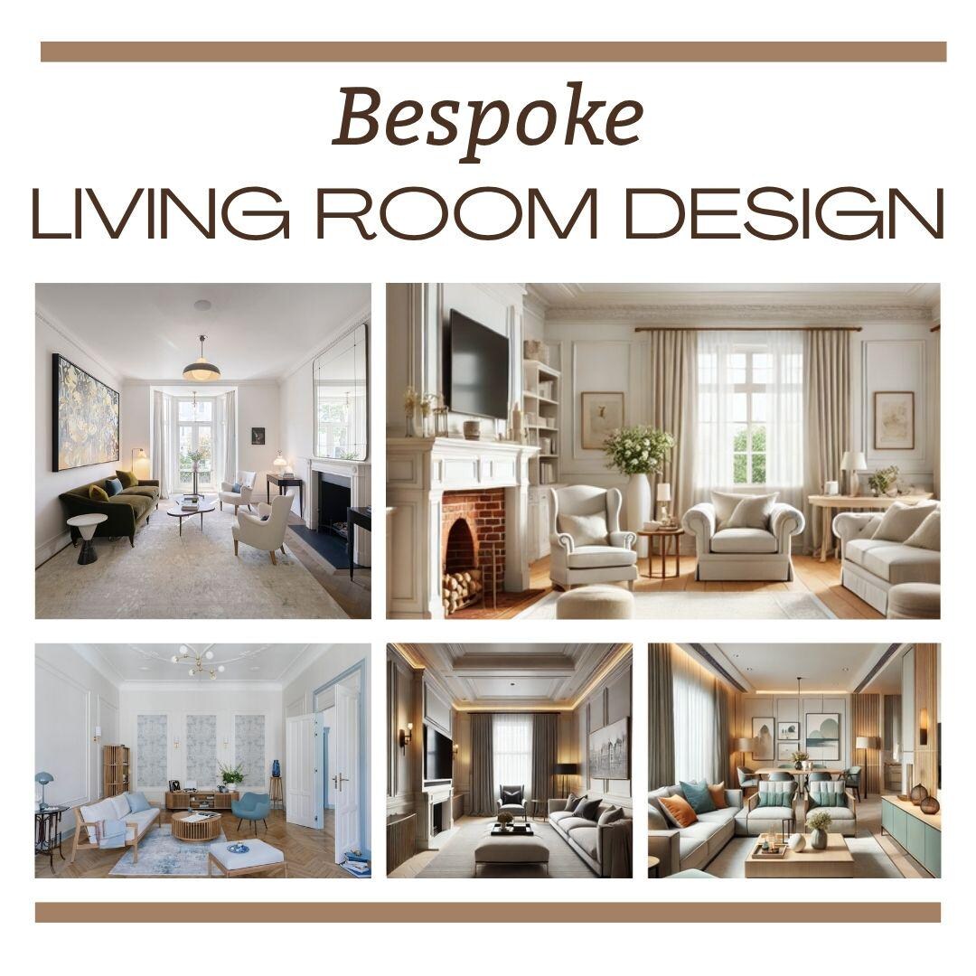 Bespoke Living Room Interior Design Package I Custom Layout, Colour ...